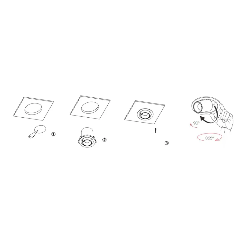 Fotoprojektor Justerbar Led Taklampa i Aluminium 4 Delar - Etruskisk Viadurini