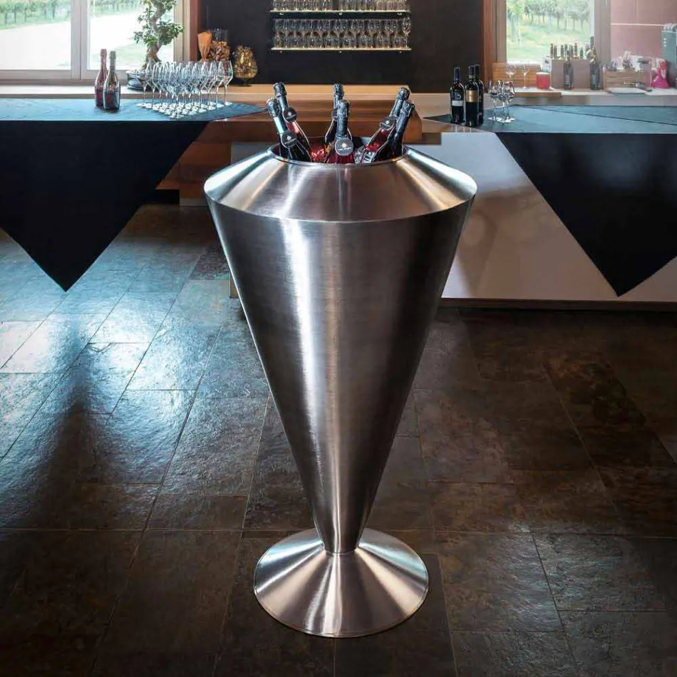 Modern golv Frappeuse i stål Satin finish Gjord i Italien - Astana Viadurini