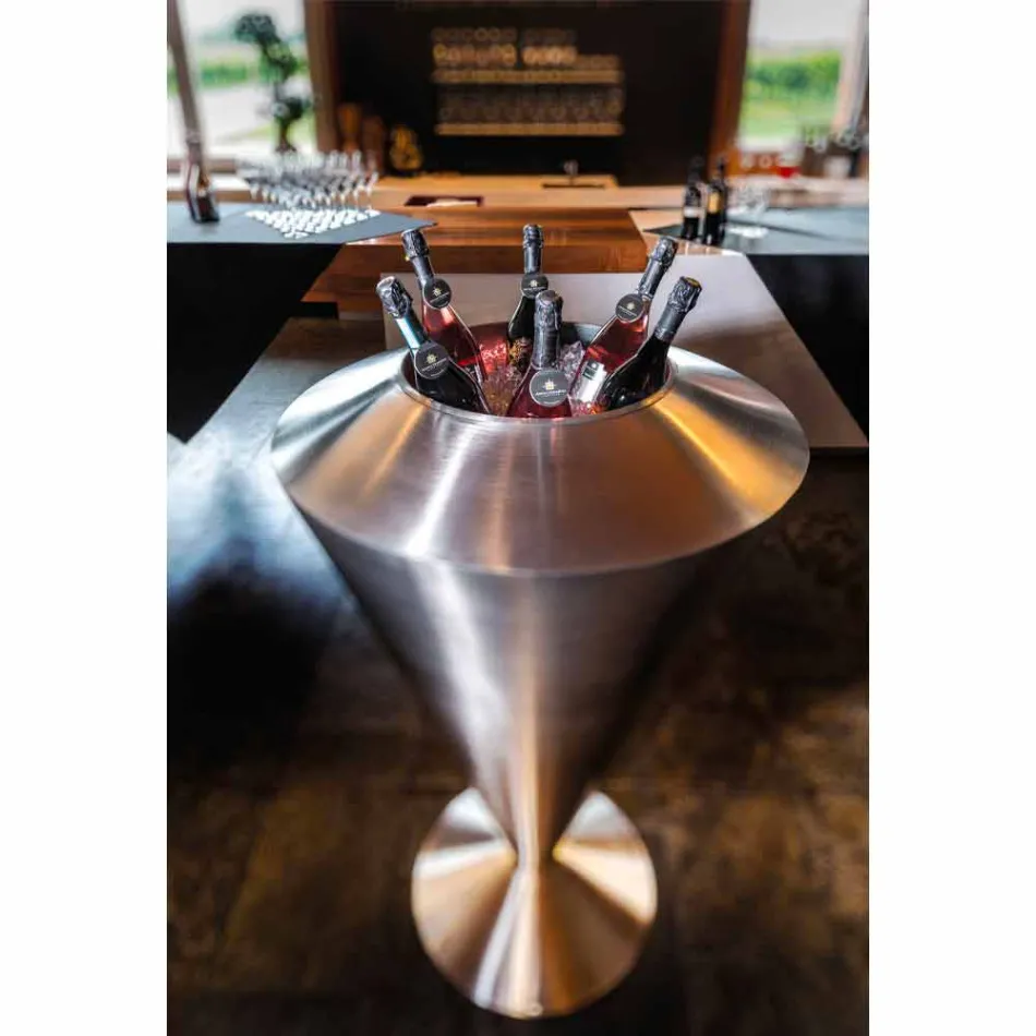 Modern golv Frappeuse i stål Satin finish Gjord i Italien - Astana Viadurini