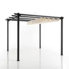 Lusthus i epoxipulverlackerad aluminium och glidduk - krubba Viadurini