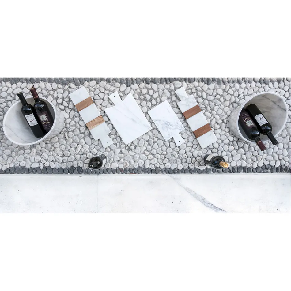 Vin- eller champagneglacett i vit Carrara-marmor tillverkad i Italien - Ciotti Viadurini