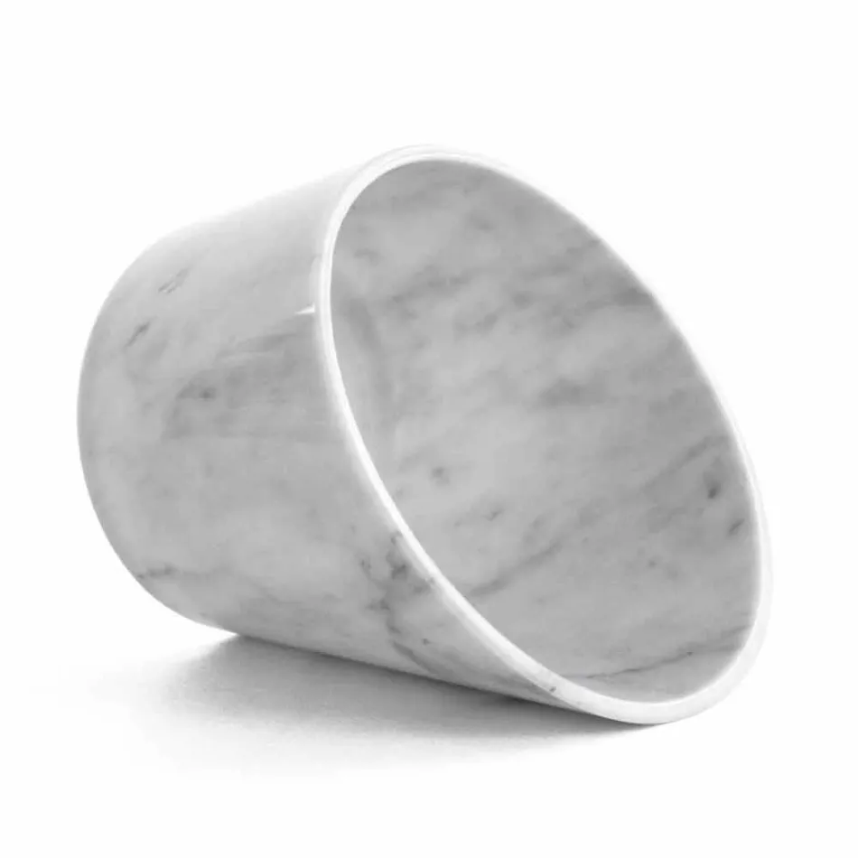 Vin- eller champagneglacett i vit Carrara-marmor tillverkad i Italien - Ciotti Viadurini