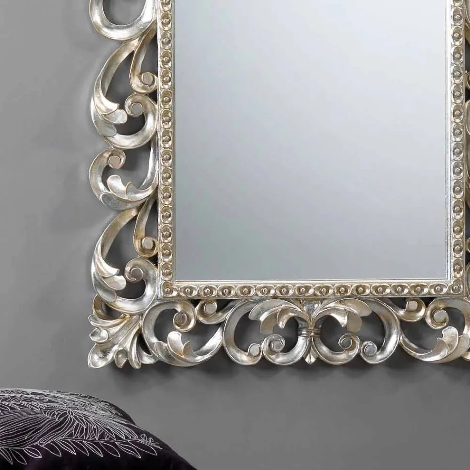 Stor vertikal vägg spegel med dekorerade ram Paris Viadurini