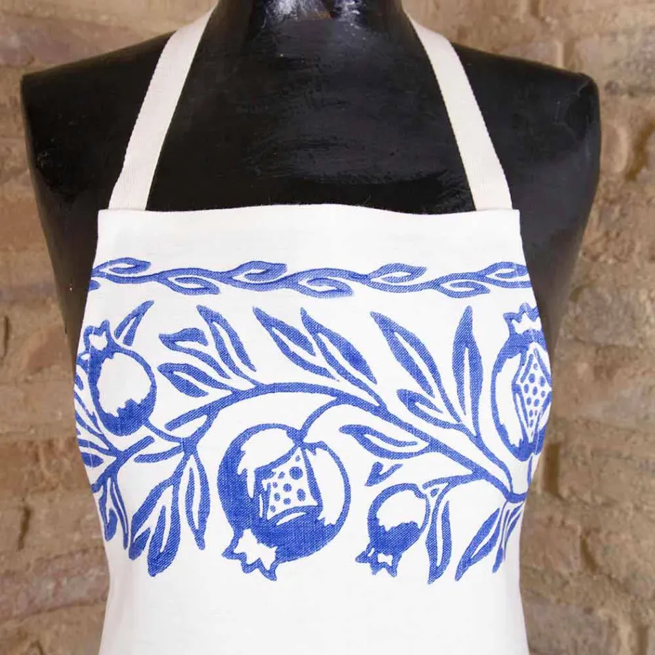 Italienska handgjorda linneförkläde One Piece - Varumärken Viadurini