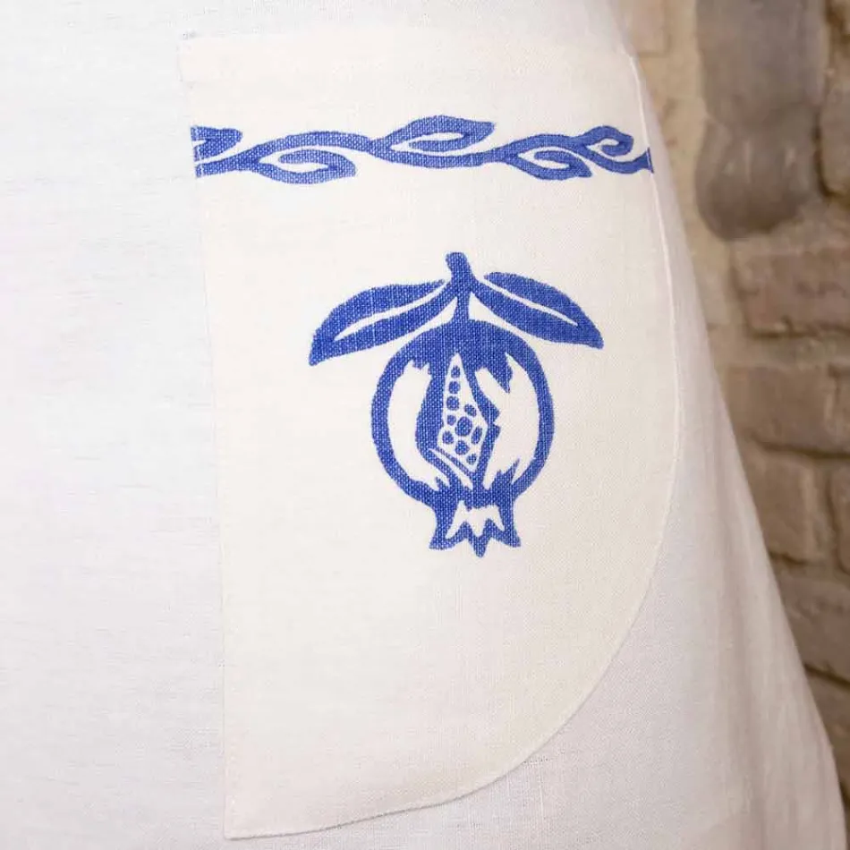 Italienska handgjorda linneförkläde One Piece - Varumärken Viadurini