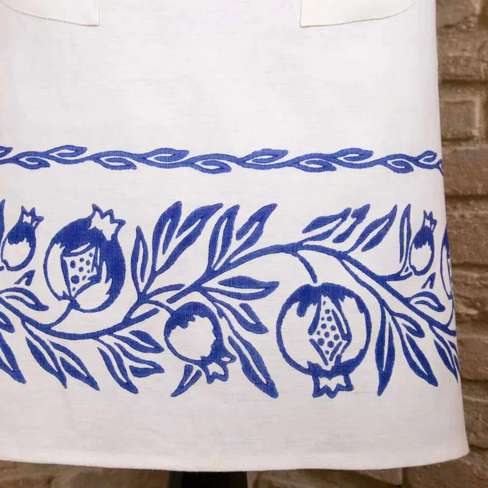 Italienska handgjorda linneförkläde One Piece - Varumärken Viadurini