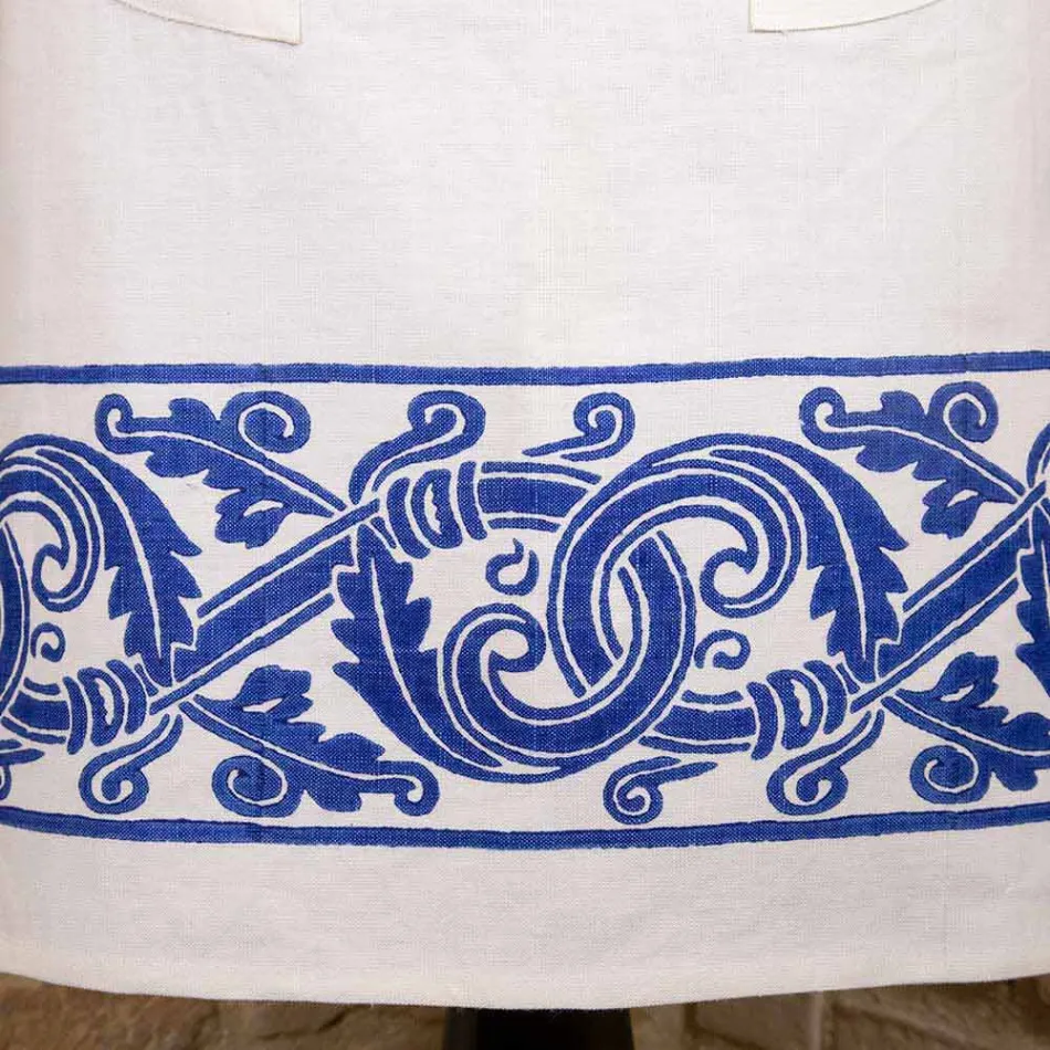 Italienska handgjorda linneförkläde One Piece - Varumärken Viadurini