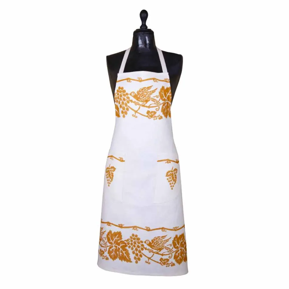 Italienska handgjorda linneförkläde One Piece - Varumärken Viadurini