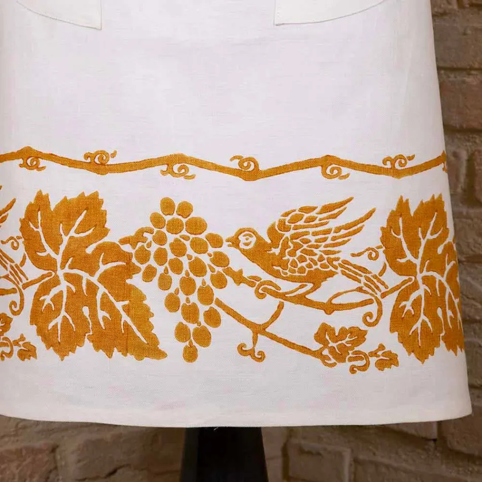 Italienska handgjorda linneförkläde One Piece - Varumärken Viadurini