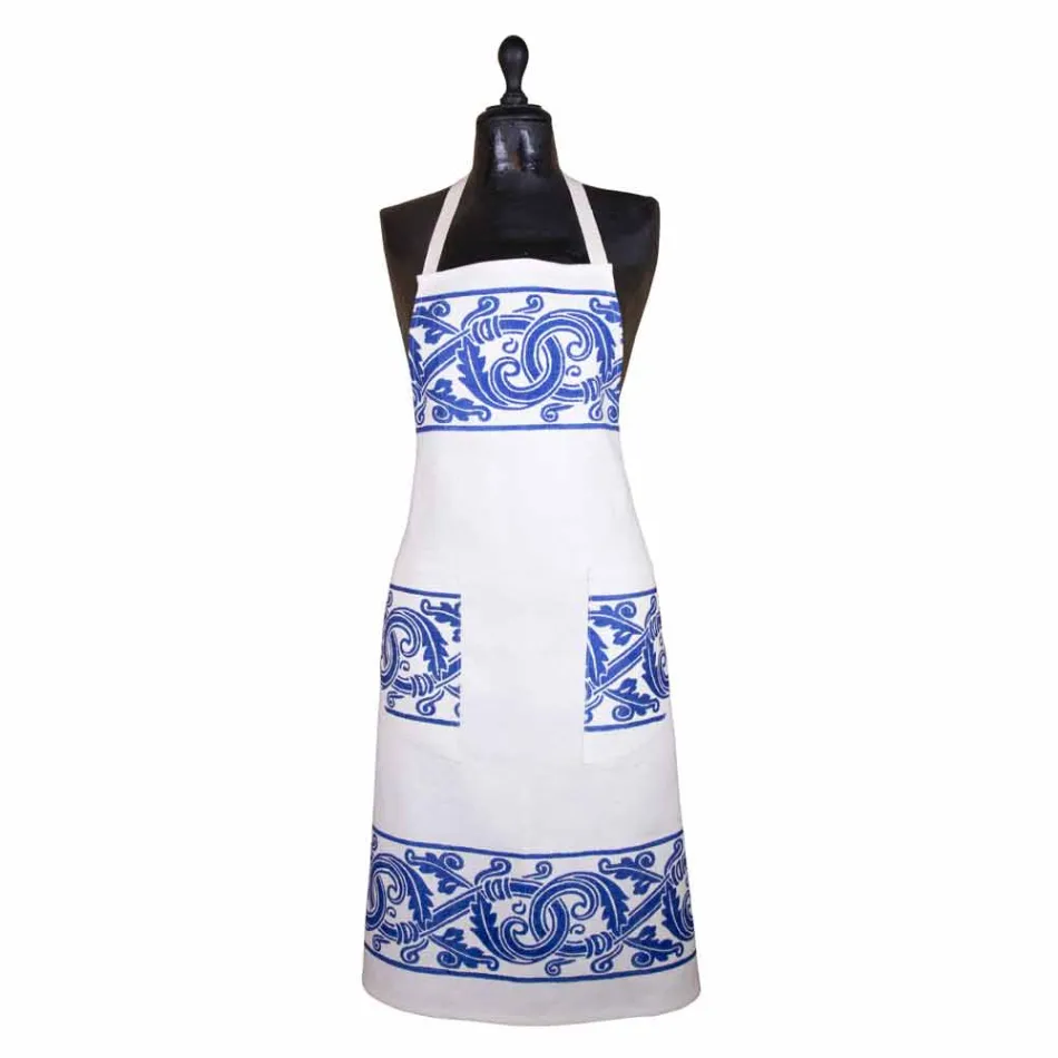 Italienska handgjorda linneförkläde One Piece - Varumärken Viadurini