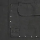 Svart linne köksförkläde med kristaller Låg modell med ficka - Klicka Viadurini