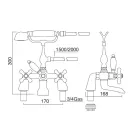 Klassisk badkarsrandgrupp med handdusch i mässing Tillverkad i Italien - Ercolina Viadurini