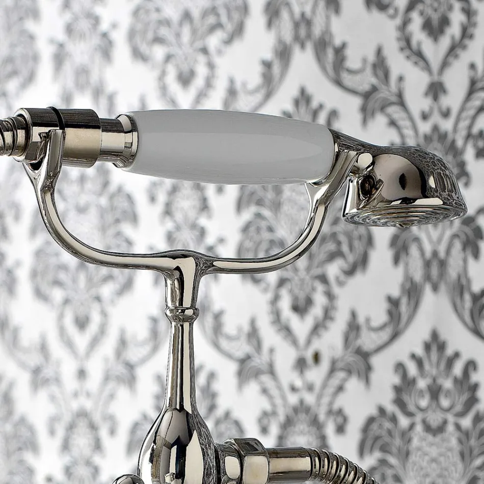 Klassisk badkarsrandgrupp med handdusch i mässing Tillverkad i Italien - Ercolina Viadurini