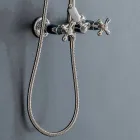 Classic Duplex duschgrupp i mässing med duschhuvud i 3 storlekar - Ercolina Viadurini