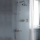 Classic Duplex duschgrupp i mässing med duschhuvud i 3 storlekar - Ercolina Viadurini