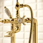 Vintage design golvstående badkarsgrupp i mässing tillverkad i Italien - Katerina Viadurini