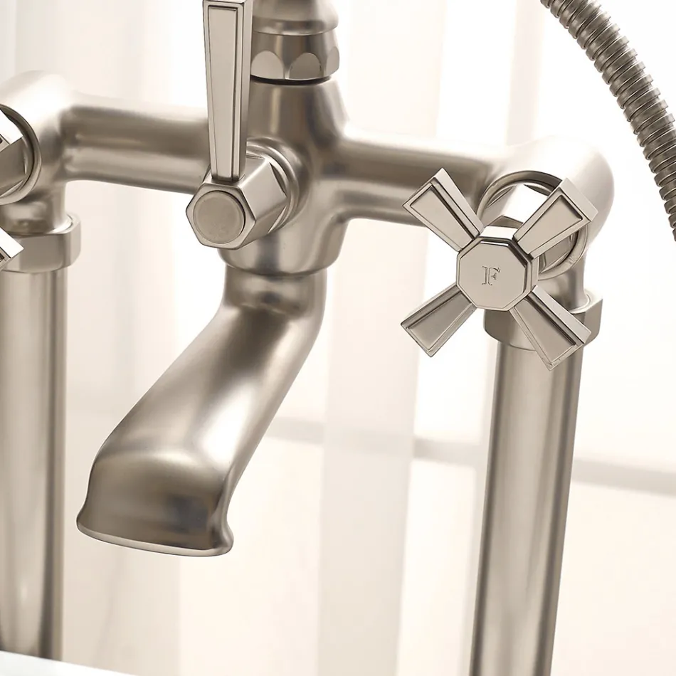 Made in Italy Mässing Golvbadkarsgrupp, Vintage Style - Silvana Viadurini