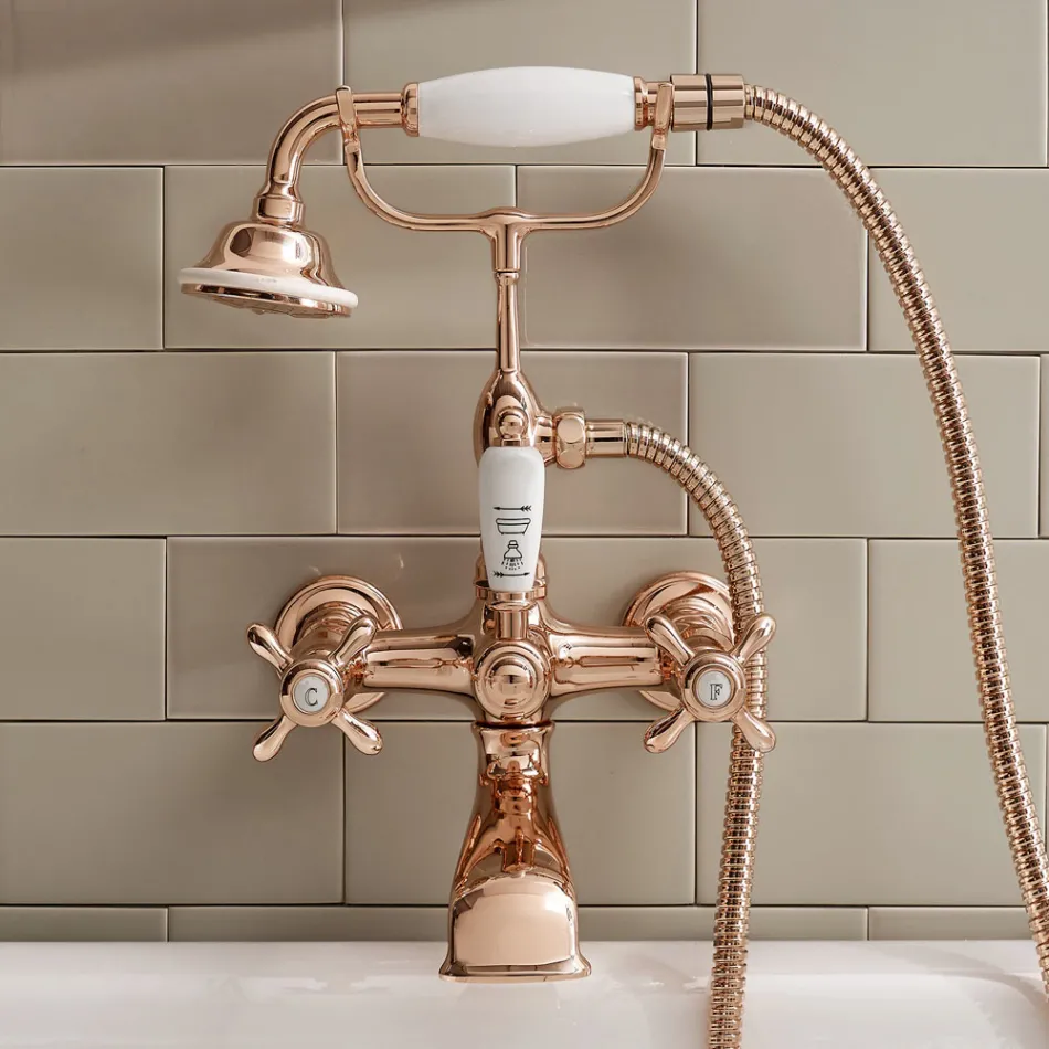 Vintage Design Mässing Badkarsgrupp Tillverkad i Italien - Klarisa Viadurini