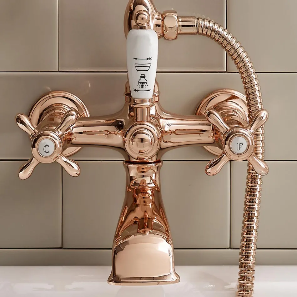 Vintage Design Mässing Badkarsgrupp Tillverkad i Italien - Klarisa Viadurini