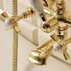 Badkarsgrupp i mässing i vintagestil tillverkad i Italien - Katerina Viadurini