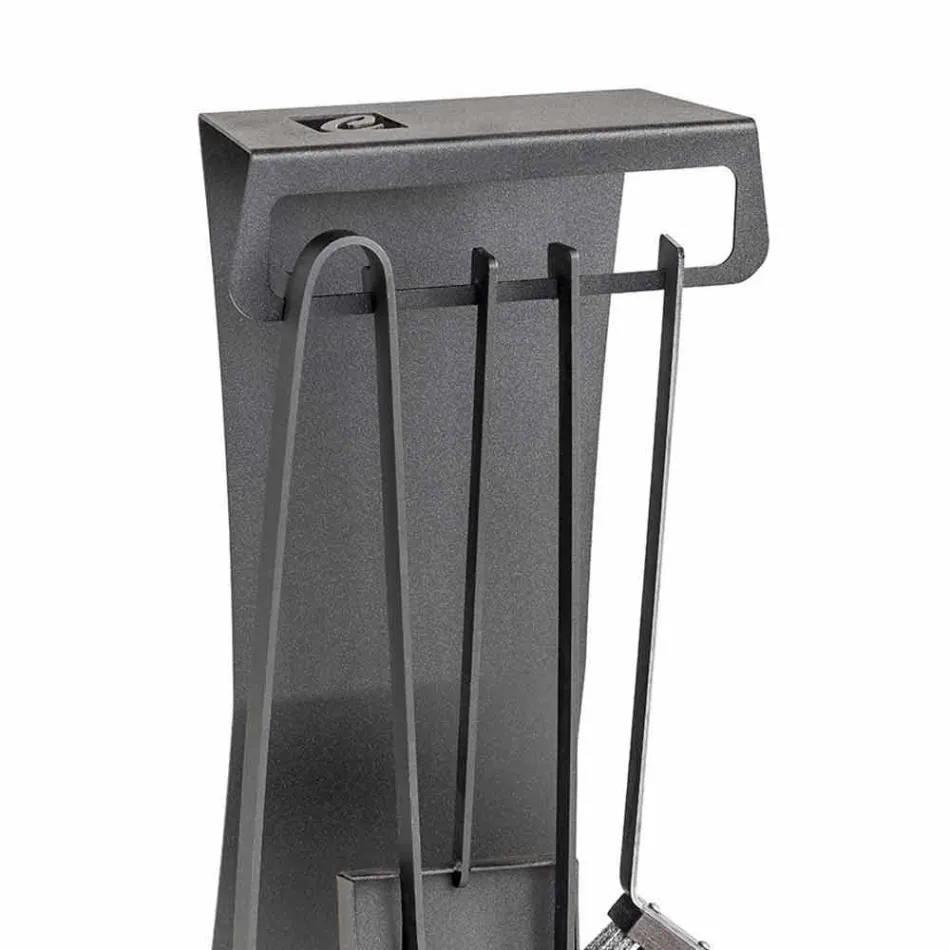 Uppsättning av 4 tillverkade i Italien Design stål eldstadsverktyg - Chandler Viadurini