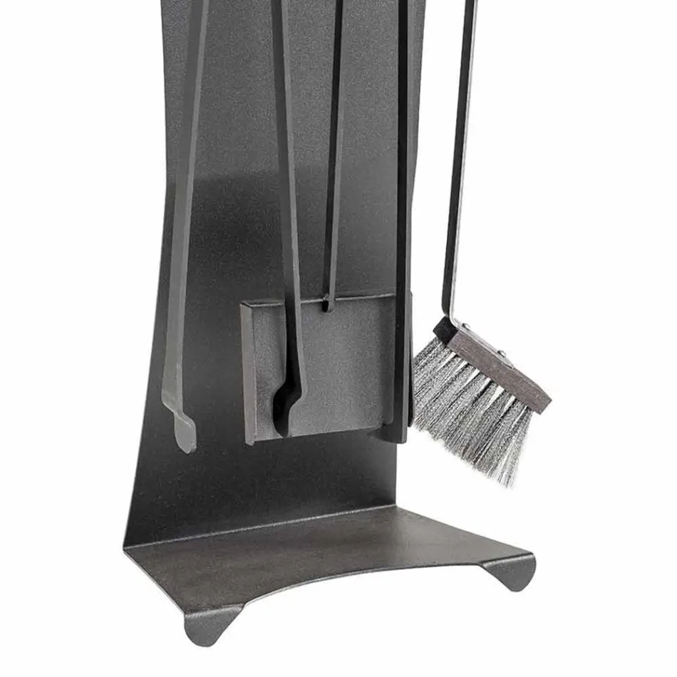 Uppsättning av 4 tillverkade i Italien Design stål eldstadsverktyg - Chandler Viadurini