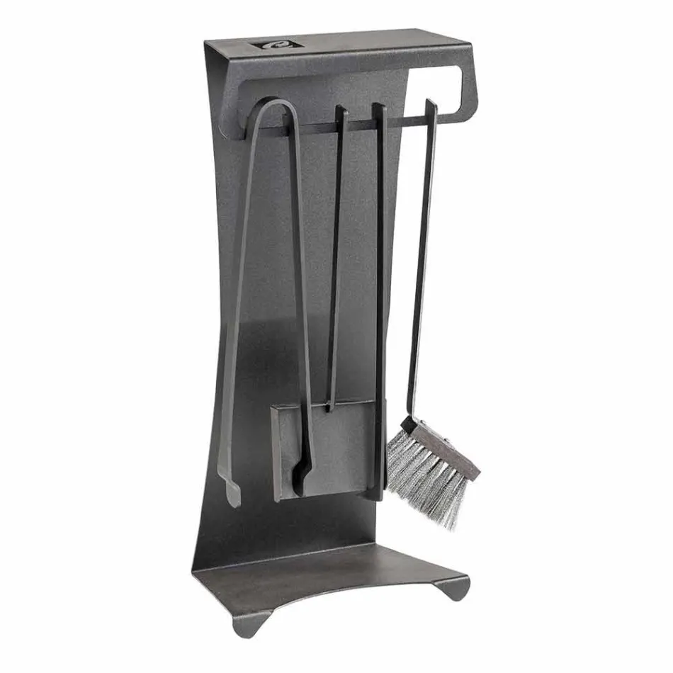 Uppsättning av 4 tillverkade i Italien Design stål eldstadsverktyg - Chandler Viadurini