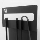 Uppsättning av designverktyg för öppen spis i svart stål Tillverkad i Italien - Ostro Viadurini