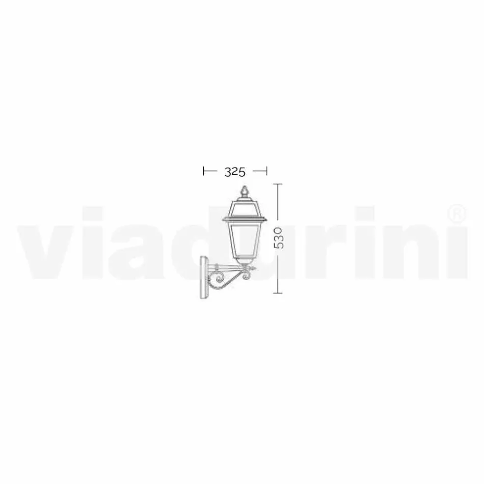 Kristel, en aluminiumslampa i trädgården i Italien Viadurini