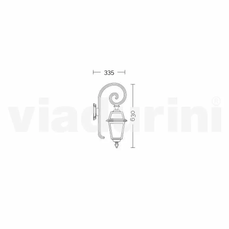 Kristel, en aluminiumslampa i trädgården i Italien Viadurini