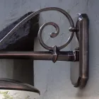 Trädgårdsvägglampa i svart aluminium handmålade blommor - latin Viadurini