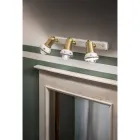 Linjär vägglampa 3 strålkastare i mässing och handgjord keramik - Savona Viadurini