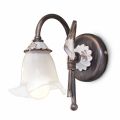 Vägglampa Antik metall, keramik och glas blommönster - Vicenza