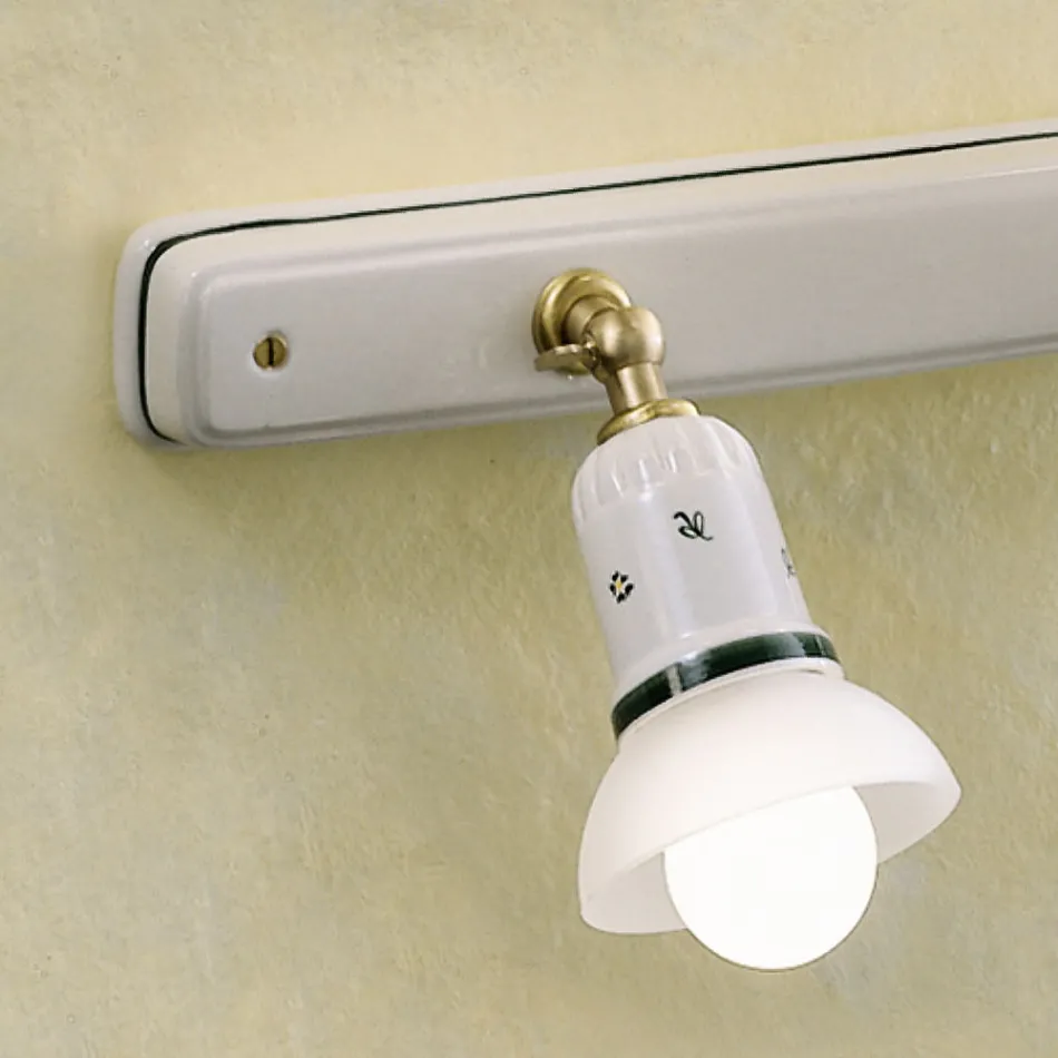 Vägglampa 2 eller 3 Spotlights Mässing och Handmålad Keramik - Savona Viadurini