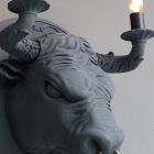 Vägglampa med 2 lampor i keramisk design i form av en tjur - Marrena Viadurini