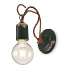 Industrial Artisan Vägglampa i järn och keramik - Vintage Viadurini