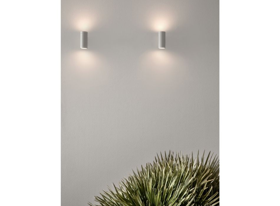 Design Vägglampa utomhus i vit eller svart aluminium - Leopida Viadurini
