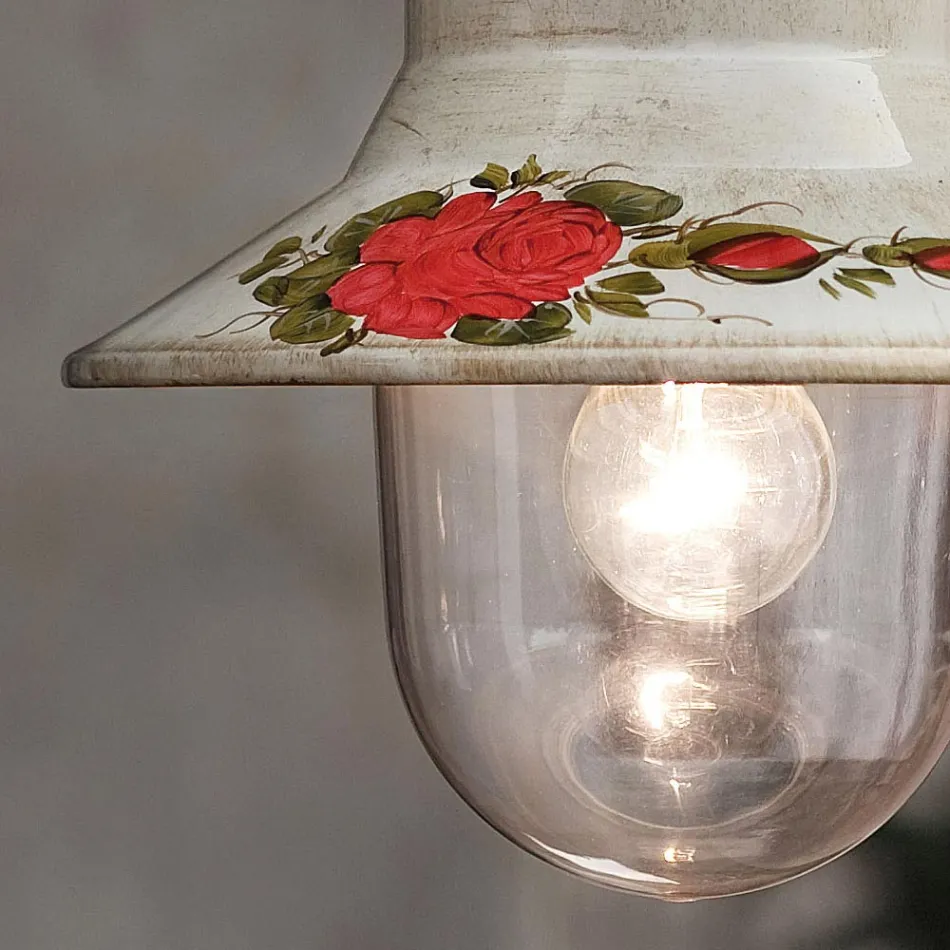 Vägglampa utomhus i handmålad vit aluminium - Imperia Viadurini