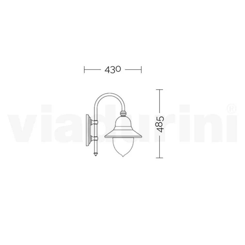 Vintage utomhusvägglampa i aluminium Tillverkad i Italien - Cassandra Viadurini