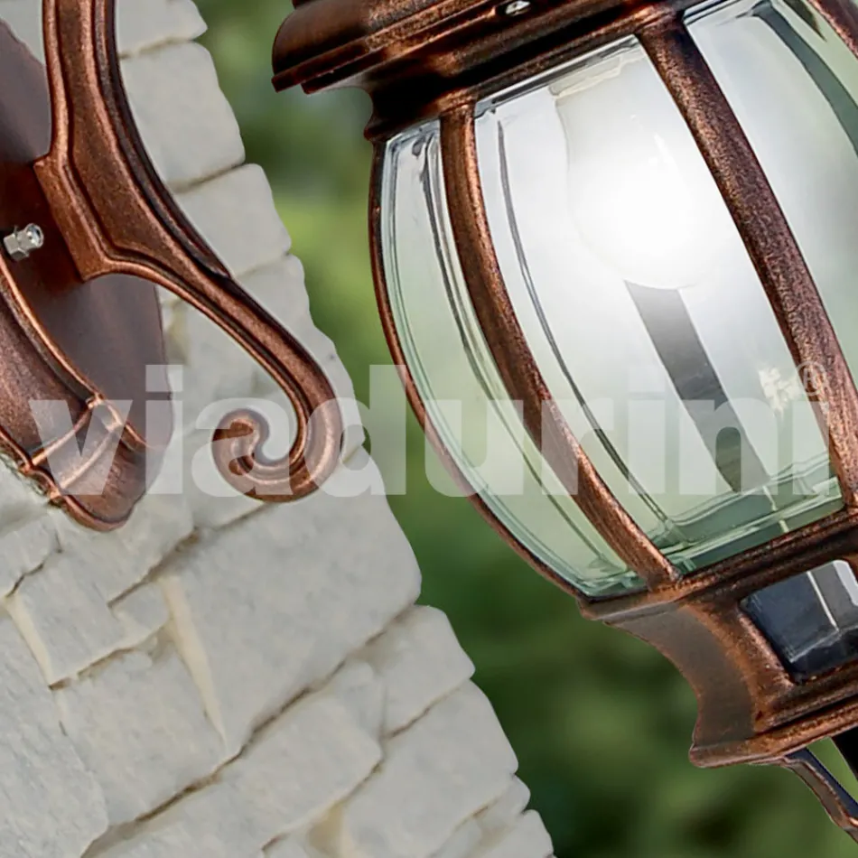 Trädgårdsvägglampa i aluminium tillverkad i Italien, Anika Viadurini