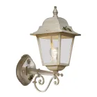 Handdekorerad trädgårdsvägglampa i vit aluminium - Gorizia Viadurini