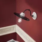 Vägglampa i vit keramik och svart metall Vintagestil - Power Viadurini