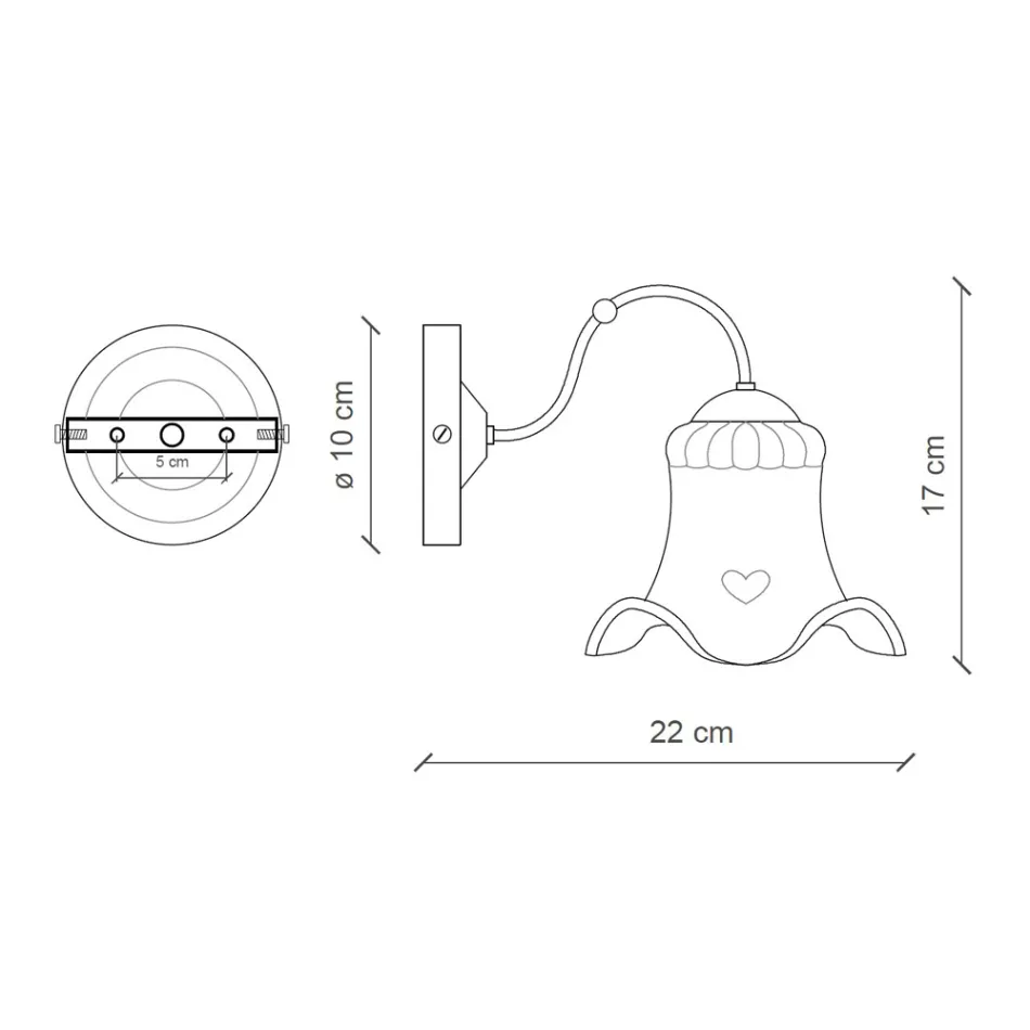 Lampa keramiska vägg dekorerade rustika Ferroluce Chieti Viadurini