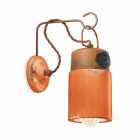 Vägglampa i keramik och järn rostar Desiree Ferroluce Viadurini