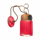 Vägglampa i keramik och järn rostar Desiree Ferroluce Viadurini