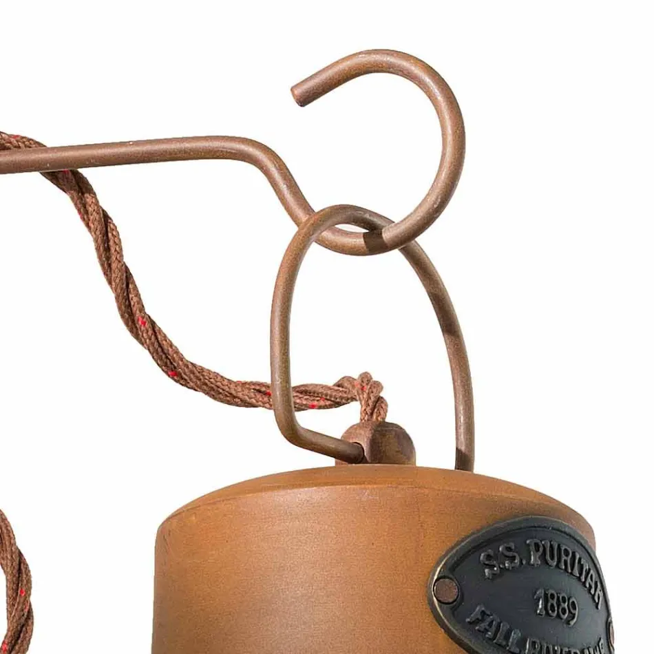 Vägglampa i keramik och järn rostar Desiree Ferroluce Viadurini