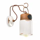 Vägglampa i keramik och järn rostar Desiree Ferroluce Viadurini