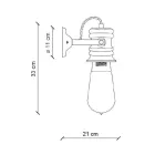 Vägglampa i järn och industriell handgjord keramik - Urban Viadurini