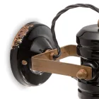 Vägglampa i järn och industriell handgjord keramik - Urban Viadurini