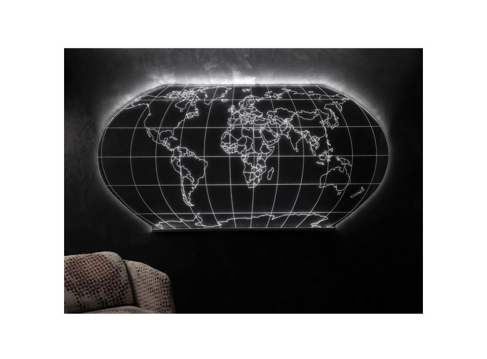 Planisphere Vägglampa i lasergraverad akrylkristall - Rihanna Viadurini